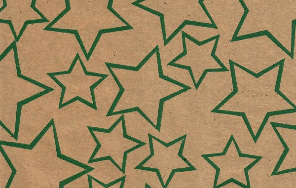 PAPEL DE REGALO KRAFTS ESTRELLA VERDE